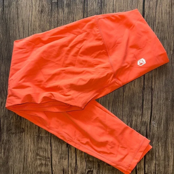 Coral High-Waisted Leggings - Picture 3 of 4